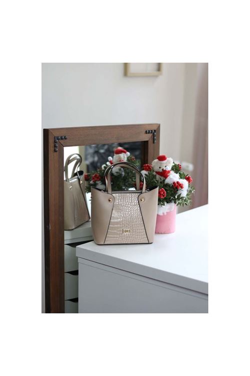 Kadın Nude Kroko Ayarlanabilir Askılı Omuz Çantası