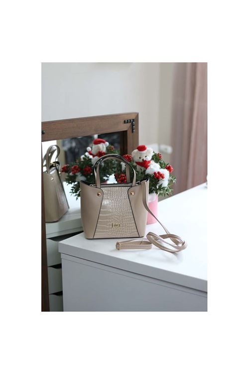 Kadın Nude Kroko Ayarlanabilir Askılı Omuz Çantası