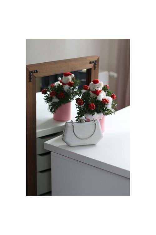 Kadın Beyaz Tutma Detaylı Abiye Çanta