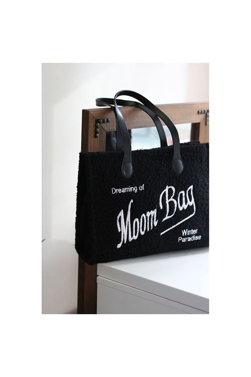 Kadın Siyah Peluş Büyük Boy Omuz Çantası