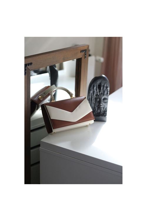 Taba Krem Zarf Tutma Saplı Omuz Çantası