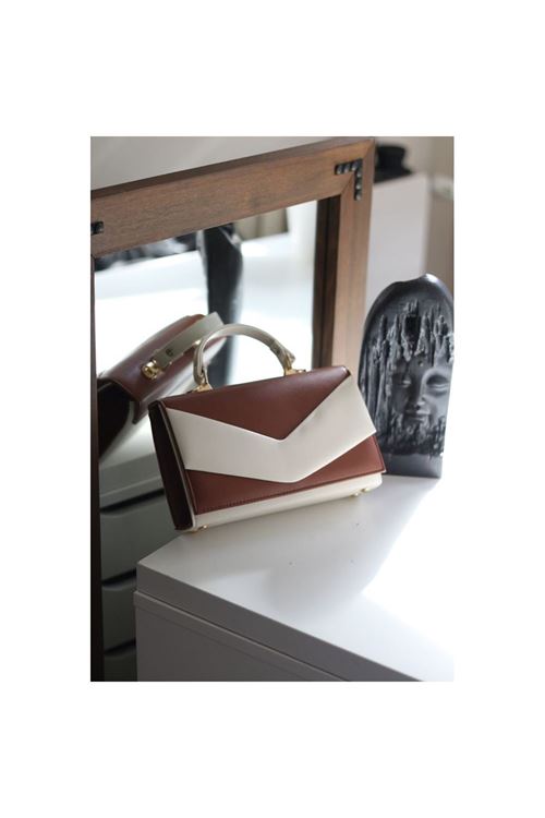 Taba Krem Zarf Tutma Saplı Omuz Çantası