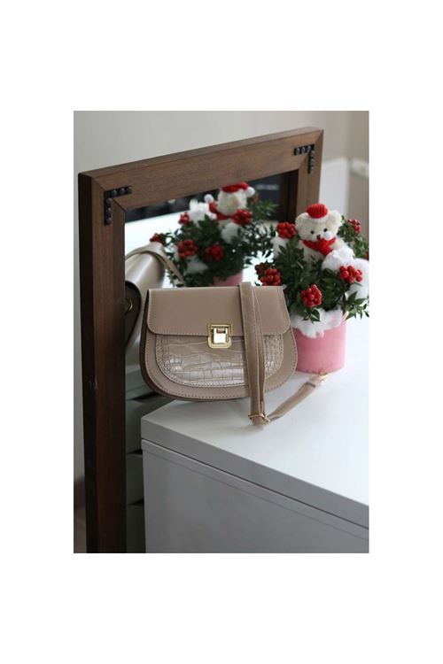 Kadın Nude Ayarlanabilir Askılı Omuz Çantası