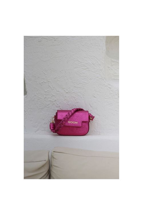 Kadın Fuşya Örme Sap Detaylı Zincirli Omuz Çantası