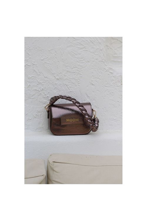 Kadın Bakır Örme Sap Detaylı Zincirli Omuz Çantası