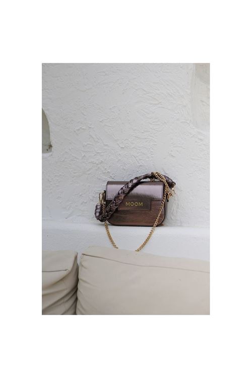 Kadın Bakır Örme Sap Detaylı Zincirli Omuz Çantası