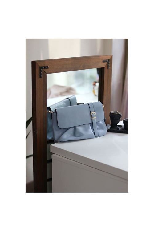 Kadın Bebe Mavisi Örgü Saplı Askılı Omuz Çantası