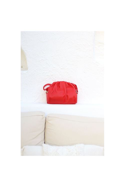 Kadın Kırmızı Yumuşak Pileli Omuz Çantası