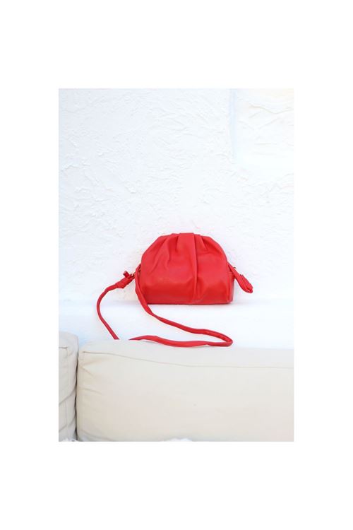Kadın Kırmızı Yumuşak Pileli Omuz Çantası