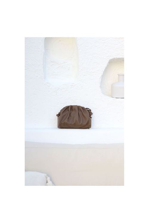 Kadın Vizon Yumuşak Pileli Omuz Çantası