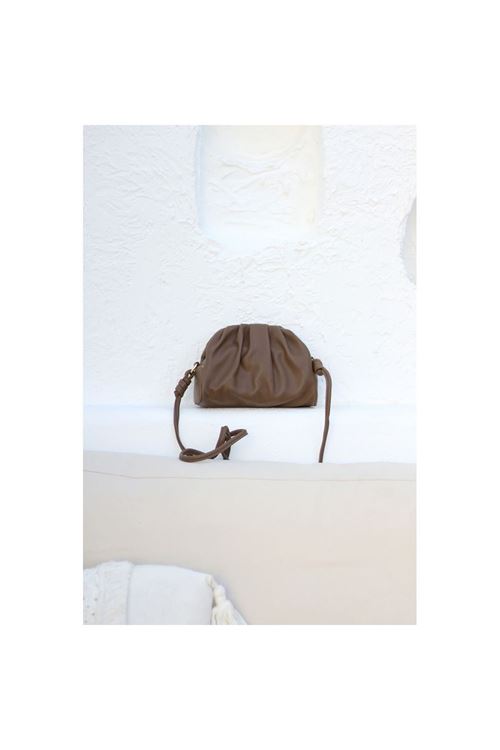 Kadın Vizon Yumuşak Pileli Omuz Çantası