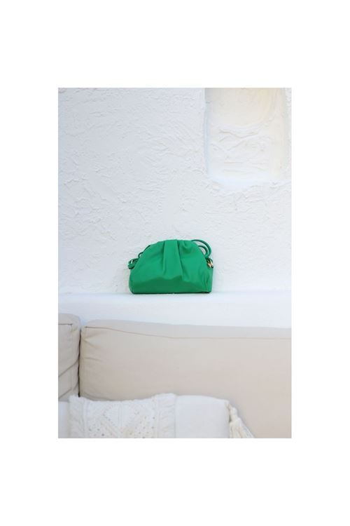 Kadın Çimen Yeşili Yumuşak Pileli Omuz Çantası