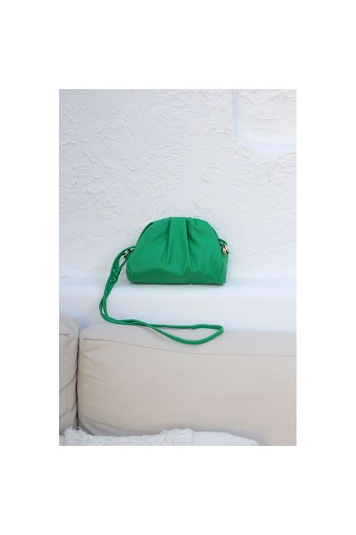 Kadın Çimen Yeşili Yumuşak Pileli Omuz Çantası