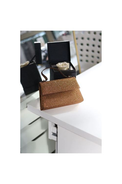 Kadın Bold Gold Simli Tutma Detaylı Abiye Omuz Çantası