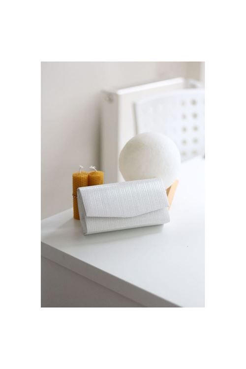 Beyaz Simli Kutu Abiye Çanta