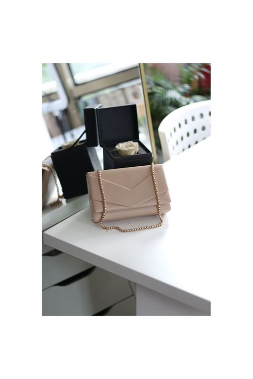 Kadın Nude Zarf Kutu Omuz Çantası
