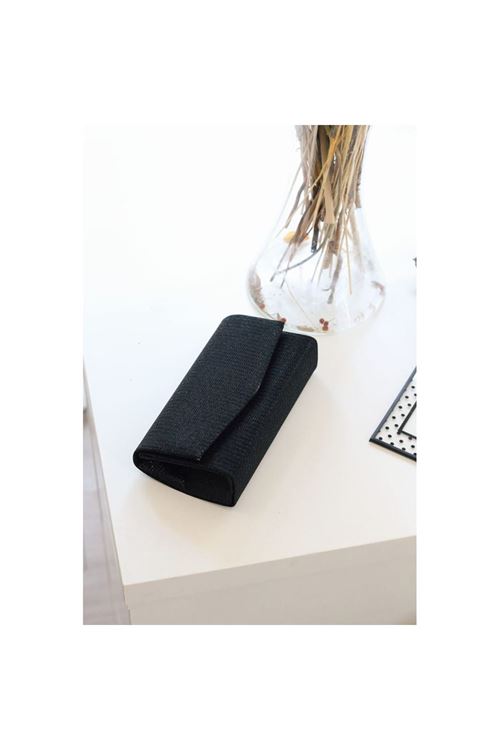 Siyah Simli Dikdörtgen Form Abiye Çanta