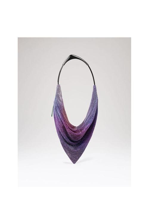 Kadın Mor Taş Dokuma Metal Tutma Sap Detaylı Abiye Çanta