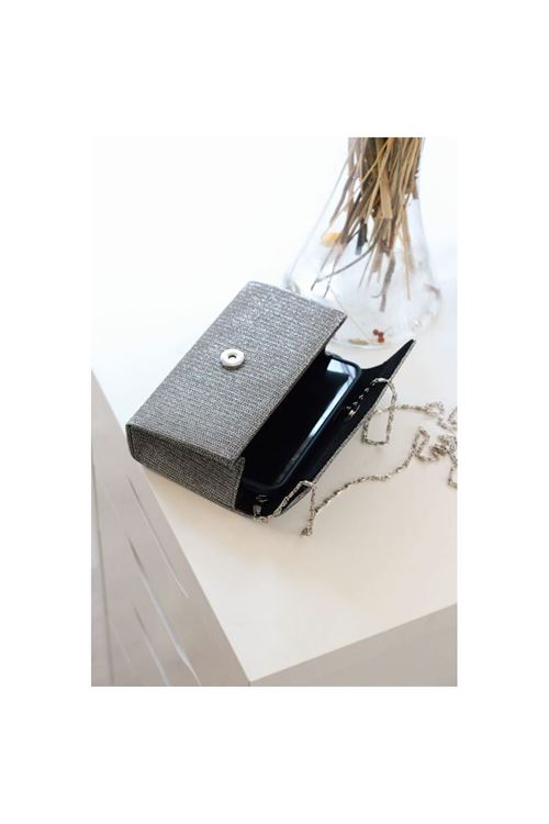 Antrasit Simli Dikdörtgen Form Abiye Çanta