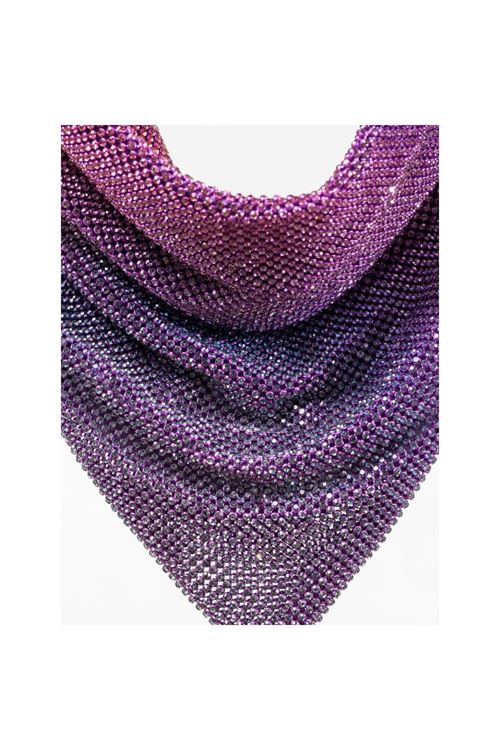 Kadın Mor Taş Dokuma Metal Tutma Sap Detaylı Abiye Çanta