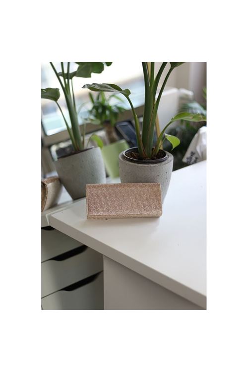 Kadın Dore Taş Kapak Detaylı Zincirli Abiye Omuz Çantası