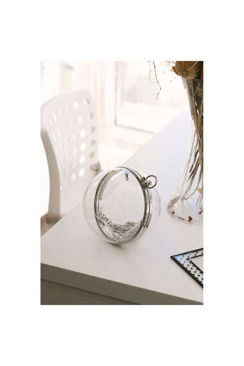 Şeffaf Küre Form Silver Abiye Çanta
