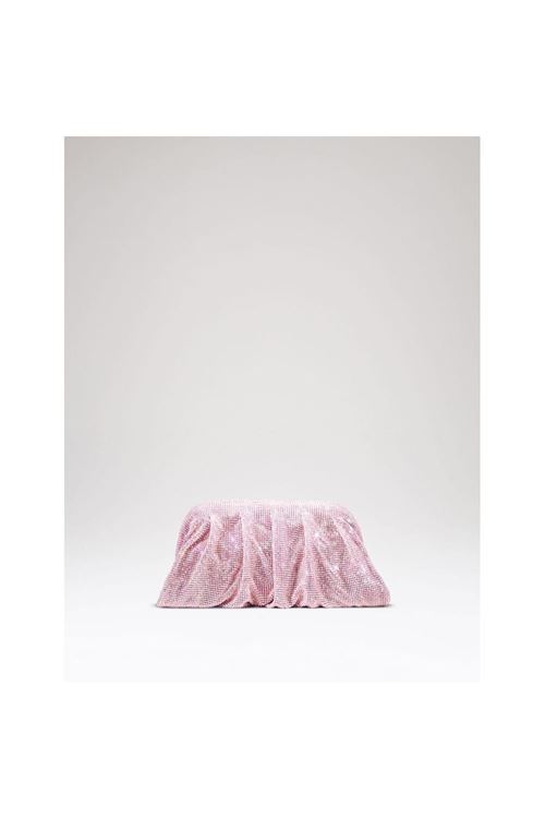 Kadın Pembe Taş Dokuma Burs Detayl Abiye Çanta