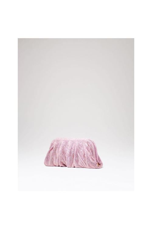 Kadın Pembe Taş Dokuma Burs Detayl Abiye Çanta