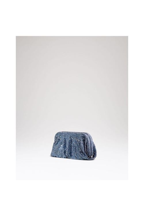 Kadın Lacivert Taş Dokuma Burs Detayl Abiye Çanta