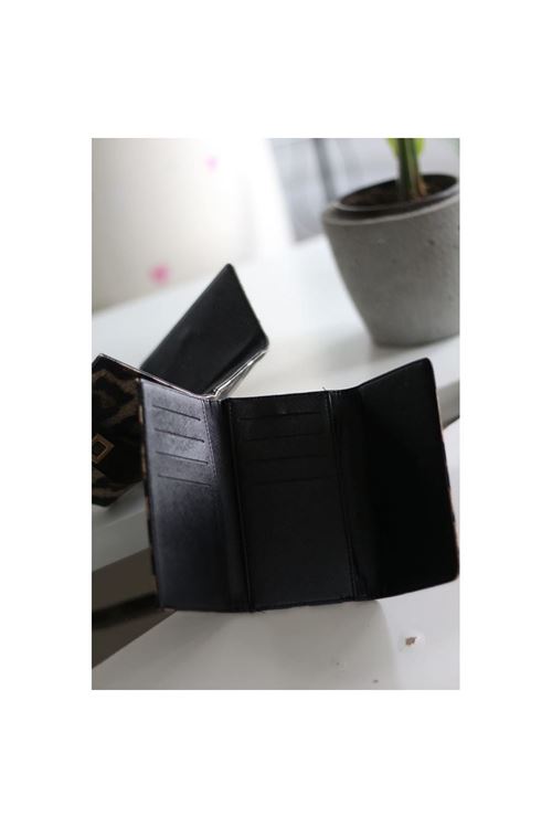 Kadın Leopar Gold Aksesuar Detaylı Cüzdan