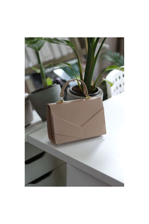 Kadın Nude Zarf Tutma Saplı Omuz Çantası