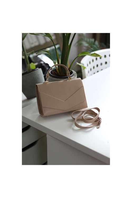 Kadın Nude Zarf Tutma Saplı Omuz Çantası