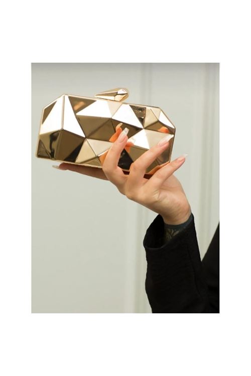 Kadın Gold Metal Abiye Çanta