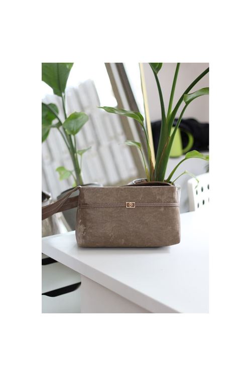 Kadın Vizon Yumuşak Doku Eskitme Desenli Omuz Çantası