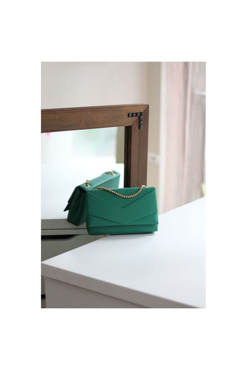 Kadın Yeşil Zarf Kutu Omuz Çantası