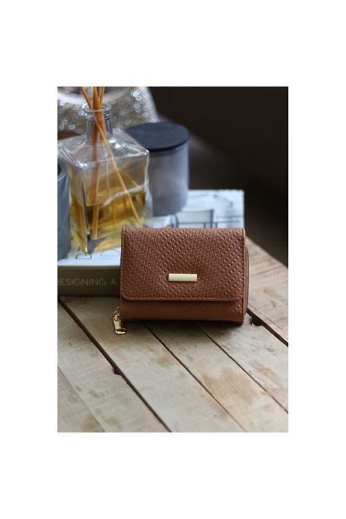 Kadın Taba Kartlık Detaylı Mini Cüzdan