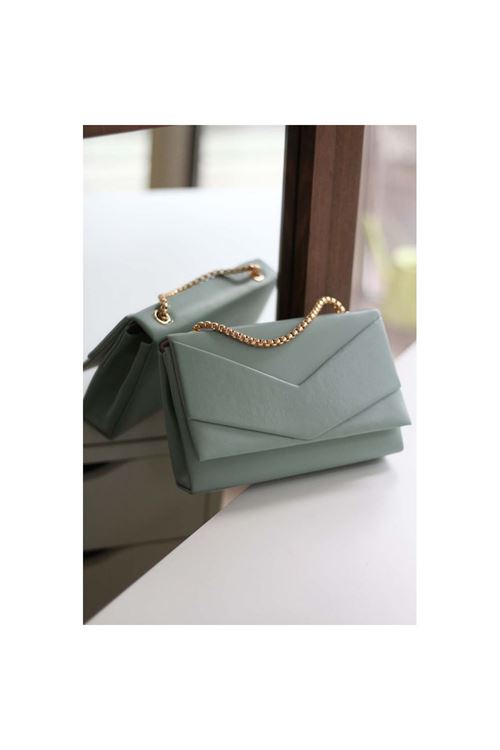 Kadın Mint Yeşili Zarf Kutu Omuz Çantası