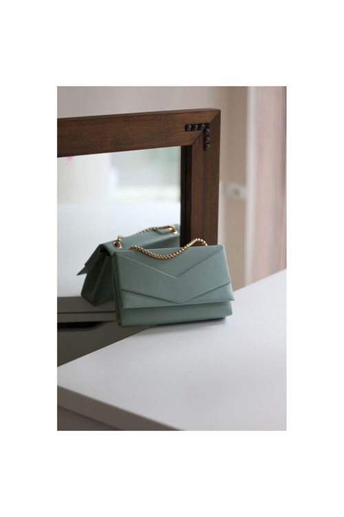 Kadın Mint Yeşili Zarf Kutu Omuz Çantası