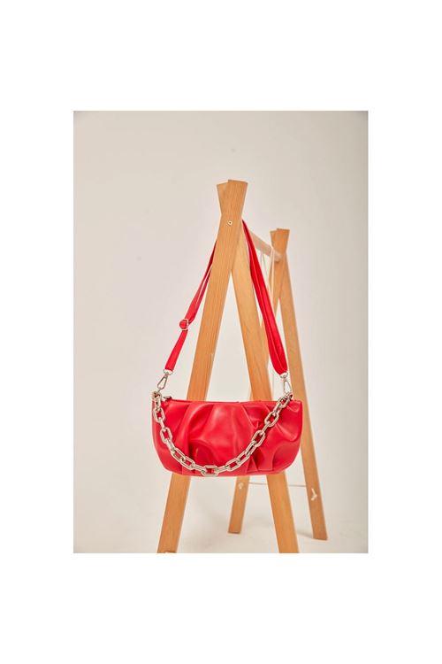 Kırmızı Silver Zincir Detaylı Askılı Çanta