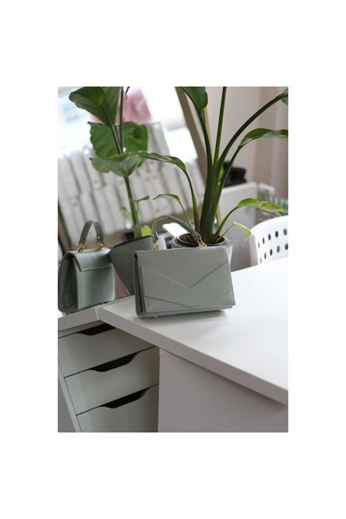 Kadın Mint Zarf Tutma Saplı Omuz Çantası