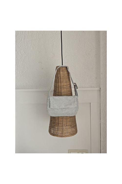 Kadın Silver Toka Detaylı Taş Dokuma Omuz Çantası