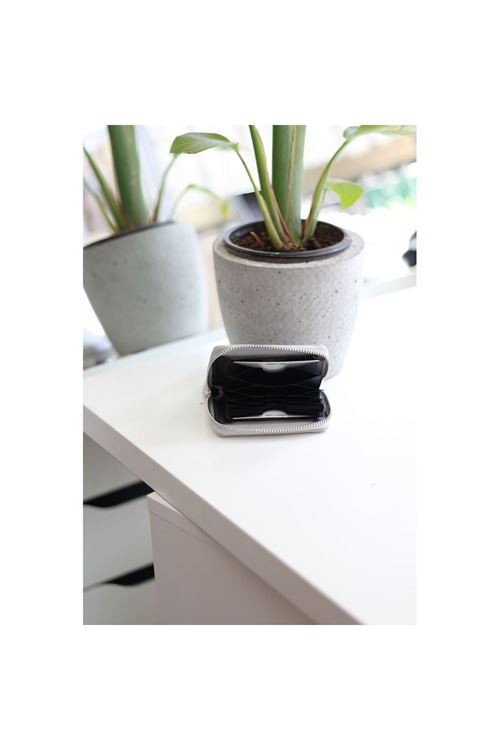 Kadın Gri Gerçek Deri Kartlık