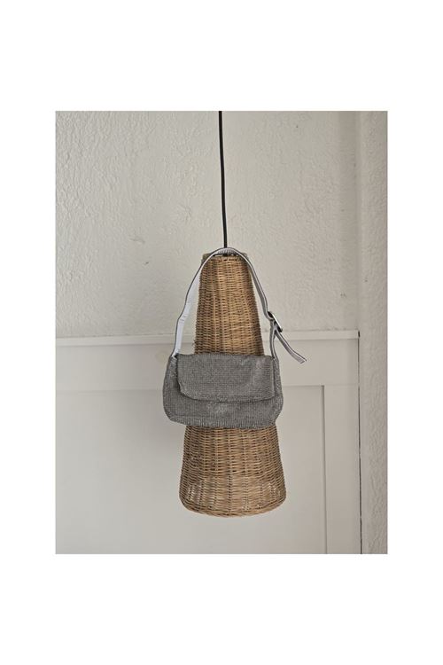 Kadın Platin Toka Detaylı Taş Dokuma Omuz Çantası