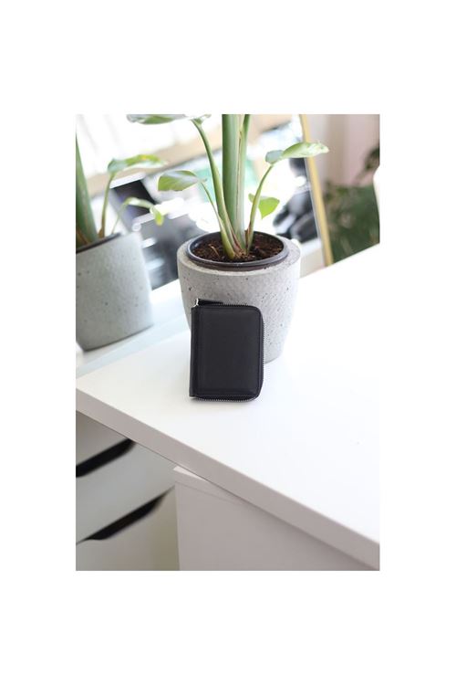 Kadın Siyah Gerçek Deri Kartlık