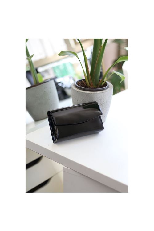 Kadın Rugan Siyah Mini Kutu Omuz Çantası