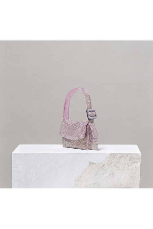 Kadın Pudra Toka Detaylı Taş Dokuma Omuz Çantası