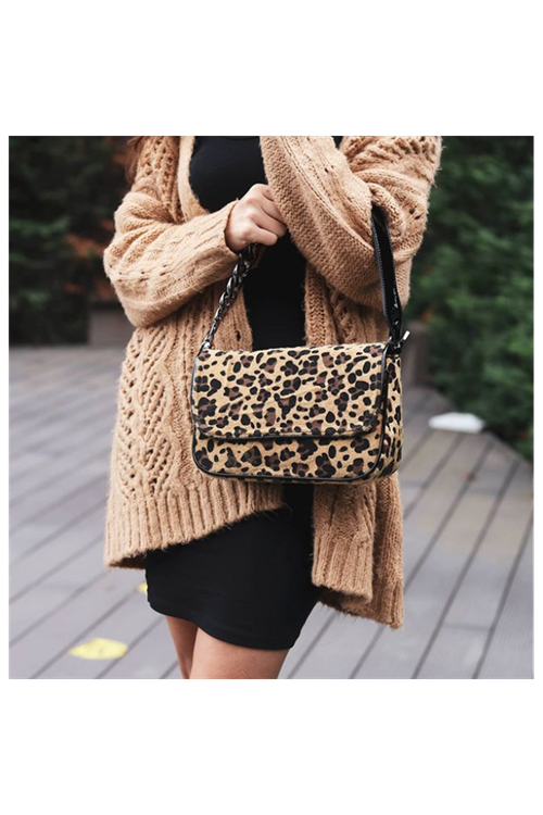 Bueno Leopar Detaylı Omuz Çantası