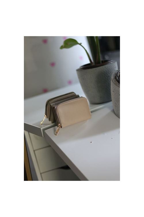 Vizon Fermuar ve Kartlık Detaylı Mini Cüzdan