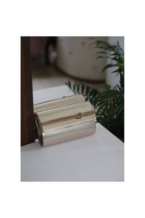 Kadın Gold Taş Detaylı Abiye Zincirli Çanta