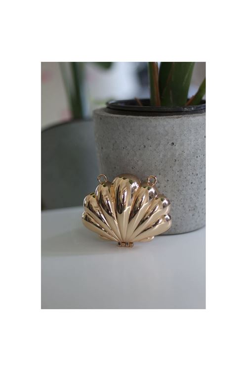 Gold İstiridye Mini Charm Çanta Aksesuarı